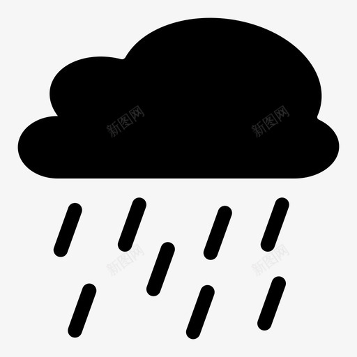 雨云风暴图标svg_新图网 https://ixintu.com 云 天气 钟形天气云扩大同步 雨 风暴