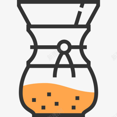 咖啡壶黄影图标图标