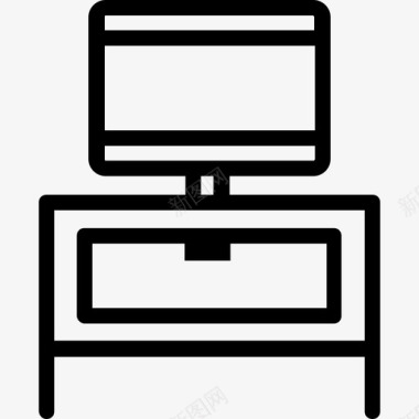 电视桌家庭生活2线性图标图标