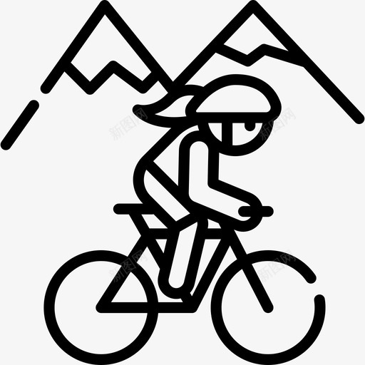 自行车运动型61直线型图标svg_新图网 https://ixintu.com 直线型 自行车 运动型61