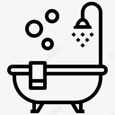 浴缸泡泡按摩浴缸图标图标