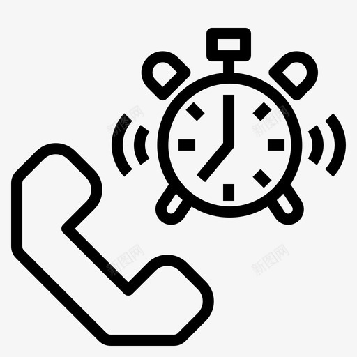 叫醒电话电话时间图标svg_新图网 https://ixintu.com 叫醒电话 旅馆 时间 电话