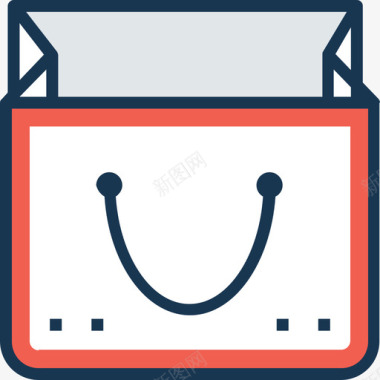 购物袋购物和商业20线性颜色图标图标