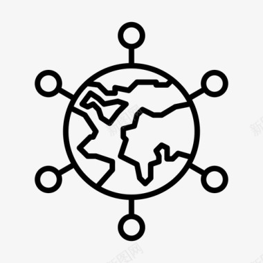 服务器业务通信全球图标图标