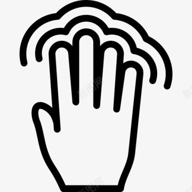 四个手指双击触摸触摸手势轮廓v2图标图标