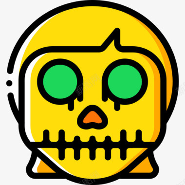 骷髅恐怖表情2黄色图标图标