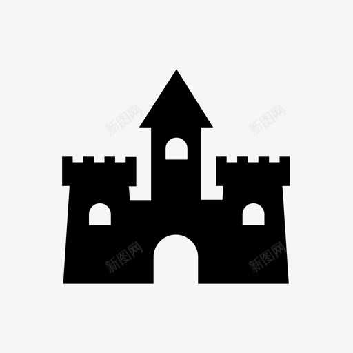 城堡堡垒魔法图标svg_新图网 https://ixintu.com 保护 城堡 堡垒 塔 魔法