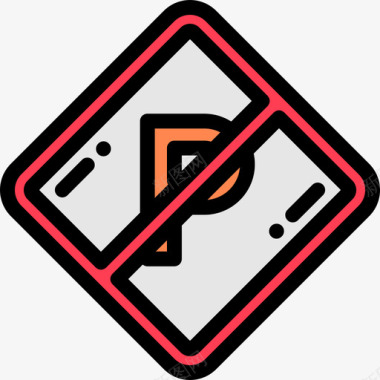 禁止停车2号停车位直线颜色图标图标