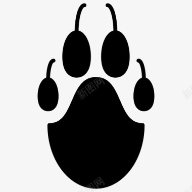 熊掌爪印狩猎固体图标图标