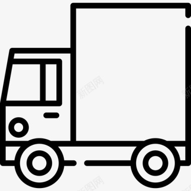 送货卡车旅行地点表情符号线性图标图标