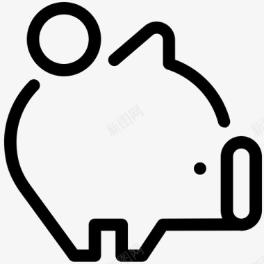 小猪银行商业硬币图标图标