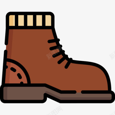 靴子秋季24线性颜色图标图标