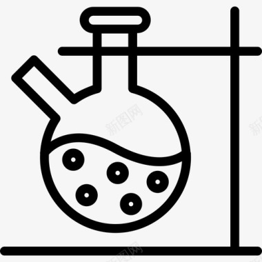 烧瓶科学32线性图标图标