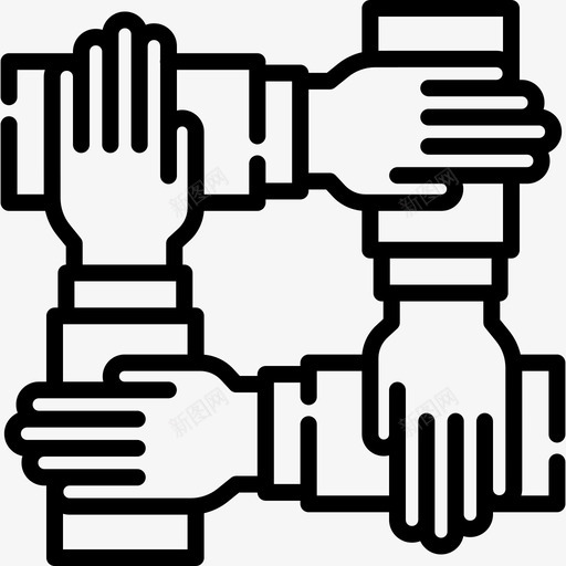 团队合作员工3人直线型图标svg_新图网 https://ixintu.com 员工3人 团队合作 直线型