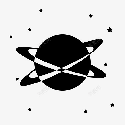 行星外太空复古图标svg_新图网 https://ixintu.com 复古 外太空 恒星 行星