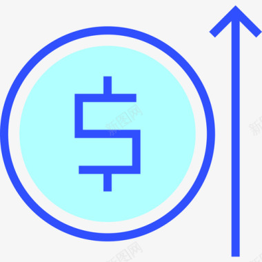 利润金融银行线性颜色图标图标