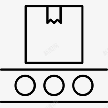 箱交货和装运直线图标图标