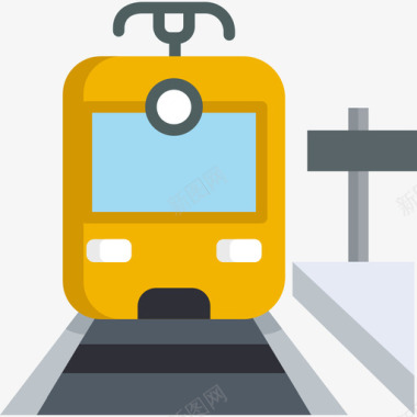 火车旅行地点表情符号2平面图图标图标