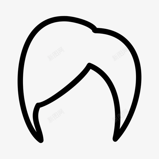 头发头长发图标svg_新图网 https://ixintu.com 头 头发 女人发型 长发