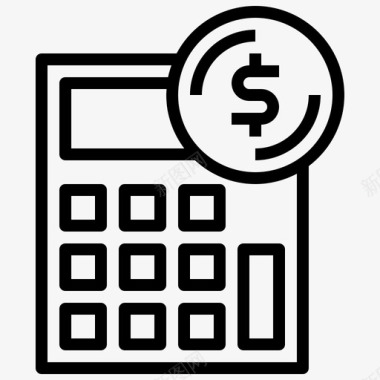 预算计算器商业和财务成本图标图标