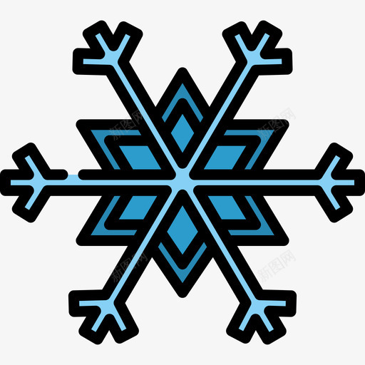 雪花冬季自然10线形颜色图标svg_新图网 https://ixintu.com 冬季自然10 线形颜色 雪花