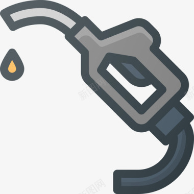 汽油泵汽车部件线颜色图标图标