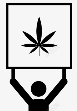 大麻合法化横幅大麻图标图标