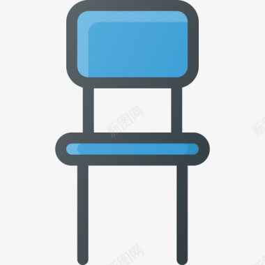 椅子室内家具3线性颜色图标图标