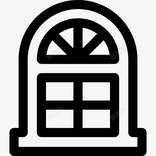 窗户复古装饰11线性图标svg_新图网 https://ixintu.com 复古装饰11 窗户 线性
