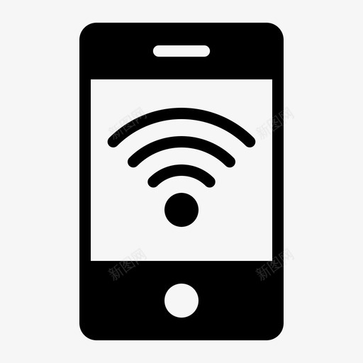 wifi互联网手机图标svg_新图网 https://ixintu.com wifi 互联网 手机 智能手机 智能手机字形