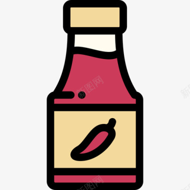 辣椒酱亚洲餐厅原色图标图标