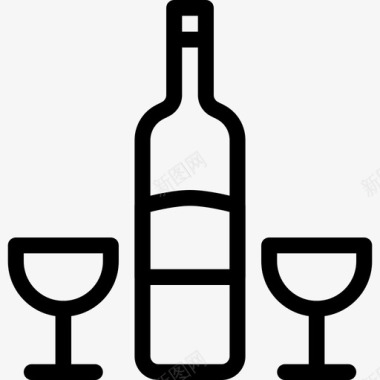 葡萄酒24号餐厅直系图标图标