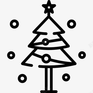圣诞树天气75线形图标图标