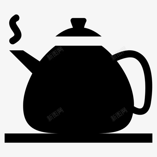 茶壶厨房用具茶具图标svg_新图网 https://ixintu.com 厨房炊具字形图标 厨房用具 水锅炉 茶具 茶壶