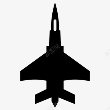 喷气式飞机战斗机兵役字形图标图标
