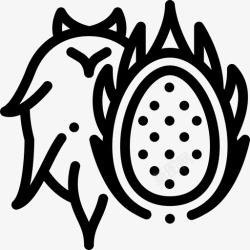 在农场种蔬菜和水果火龙果水果和蔬菜7种直线型图标高清图片