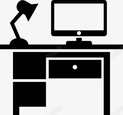 办公桌电脑办公室图标图标
