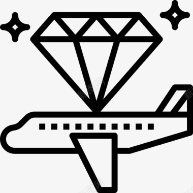 飞机旅行运输3直线图标图标