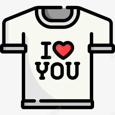 T恤love18线性颜色图标图标