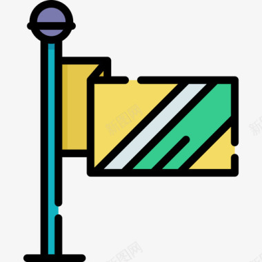 旗子冬季运动14线颜色图标图标