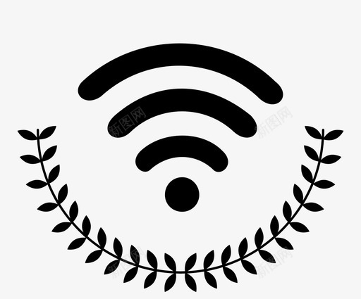 高级wifi认证连接图标svg_新图网 https://ixintu.com 劳雷尔卓越 品质 奢华 认证 连接 高级wifi