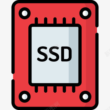 Ssd计算机组件2线性颜色图标图标