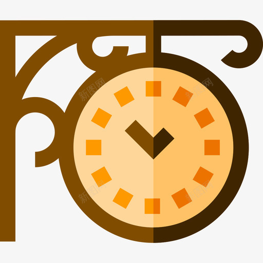 钟表复古装饰8平面图标svg_新图网 https://ixintu.com 复古装饰8 平面 钟表