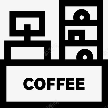 32号咖啡店货架线性图标图标