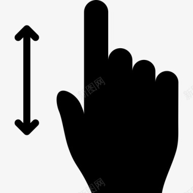 一个手指垂直滑动触摸手势v2图标图标
