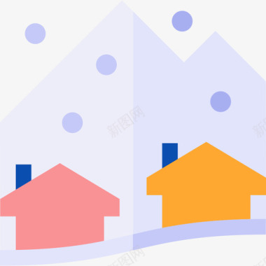 房子冬季小镇公寓图标图标