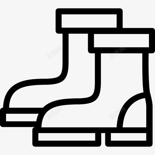 靴子园艺16直线型图标svg_新图网 https://ixintu.com 园艺16 直线型 靴子