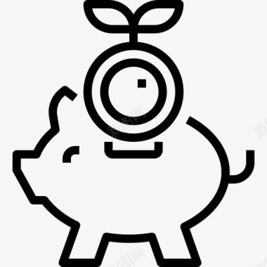 小猪硬币经济图标图标
