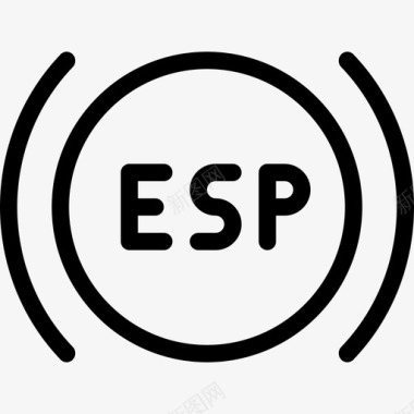 Esp汽车部件3线性图标图标