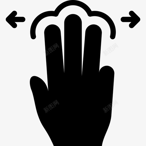 三个手指水平拖动触摸触摸手势v2图标svg_新图网 https://ixintu.com 三个手指水平拖动 触摸 触摸手势v2